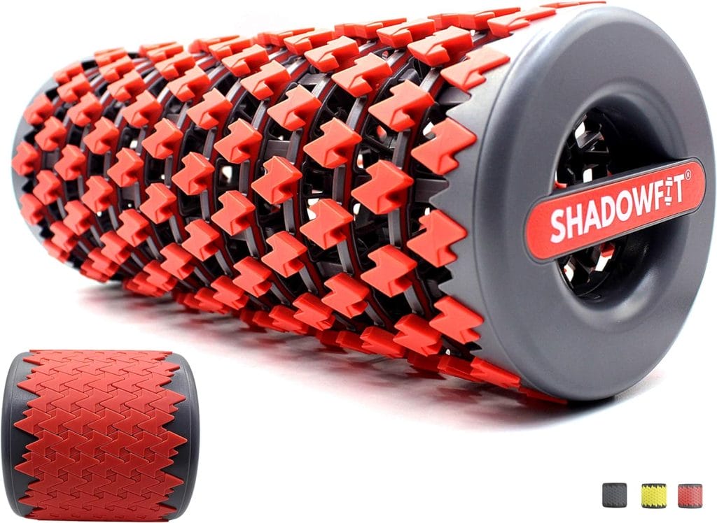 Adjustable Shadowfit Foam Roller Equipment for Sore Muscle, Tissues ∣ Massage Rollers for Maximum Tension Relief ∣ High Density Foam for Deep Tissue Pain Relief, Thigh, Arms (Red)